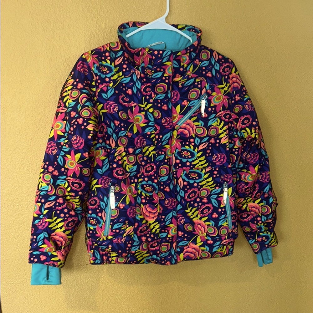 Spyder Girls’ Ski Snowboard Jacket Size 14 Floral Pattern